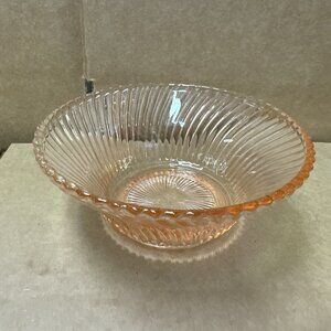 Vintage Federal Depression Glass Diana Pink Swirl 5" Cereal Bowl